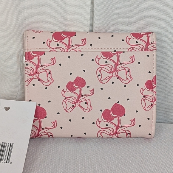 Betsey Johnson Pink Heart Cherries Bifold Wallet NWT - Picture 2 of 6